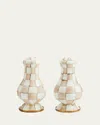 Mackenzie-childs Large Mocha Check Salt And Pepper Shakers