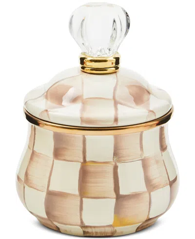 Mackenzie-childs Mocha Check Lidded Sugar Bowl