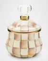 Mackenzie-childs Mocha Check Lidded Sugar Bowl