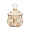 Mackenzie-childs Mocha Check Lidded Sugar Bowl