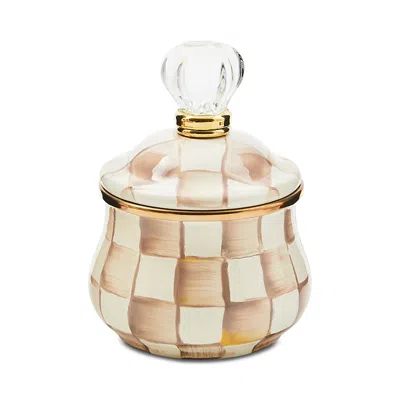MACKENZIE-CHILDS MACKENZIE-CHILDS MOCHA CHECK LIDDED SUGAR BOWL