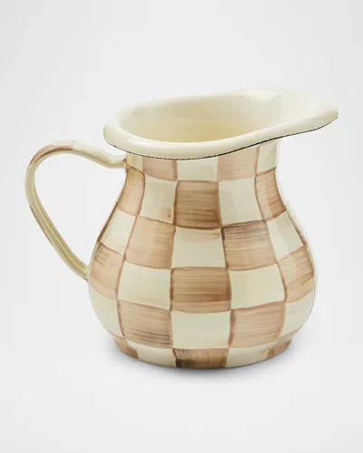 Mackenzie-childs Mocha Check Little Creamer In Brown