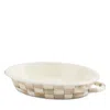 Mackenzie-childs Mocha Check Medium Oval Gratin Dish In Neutral