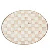 Mackenzie-childs Mocha Check Medium Oval Platter In Neutral