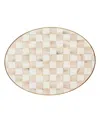 Mackenzie-childs Mocha Check Medium Oval Platter In Multi