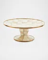 Mackenzie-childs Mocha Check Mini Pedestal Platter