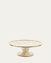 Mackenzie-childs Mocha Check Mini Pedestal Platter