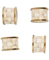 Mackenzie-childs Mocha Check Napkin Rings, Set Of 4 In Neutral