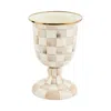 Mackenzie-childs Mocha Check Pedestal Vase In Neutral