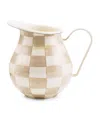 Mackenzie-childs Mocha Check Pitcher