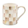 Mackenzie-childs Mocha Check Porcelain Mug In Neutral