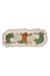 Mackenzie-childs Mackenzie Childs Mocha Check Pumpkin Beaded Table Runner In Multi