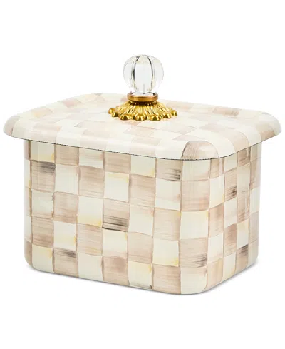 Mackenzie-childs Mocha Check Recipe Box In Neutral