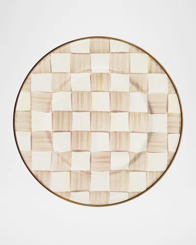 Mackenzie-childs Mocha Check Salad Plate In Neutral