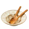 Mackenzie-childs Mocha Check Salad Serving Set In Mocha