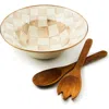 Mackenzie-childs Mackenzie Childs Mocha Check Salad Serving Set In Multi