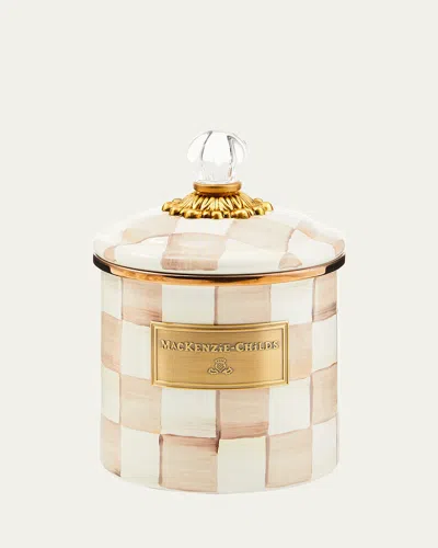 MACKENZIE-CHILDS MOCHA CHECK SMALL CANISTER