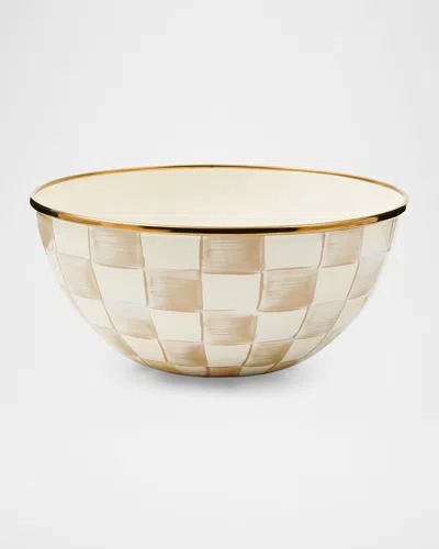 Mackenzie-childs Mocha Check Small Everyday Bowl In Neutral