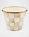 Mackenzie-childs Mocha Check Small Garden Pot