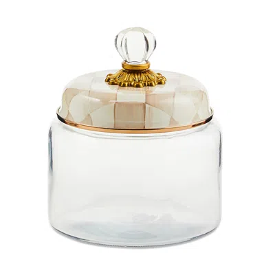 MACKENZIE-CHILDS MACKENZIE-CHILDS MOCHA CHECK SMALL KITCHEN CANISTER