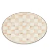 Mackenzie-childs Mocha Check Small Oval Platter In Neutral