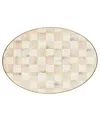 Mackenzie-childs Mackenzie Childs Large Mocha Check Oval Platter In Brown