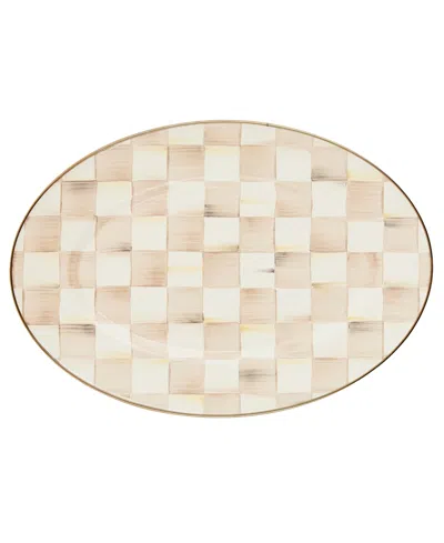 MACKENZIE-CHILDS MOCHA CHECK SMALL OVAL PLATTER
