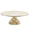 Mackenzie-childs Mocha Check Mini Pedestal Platter In Brown