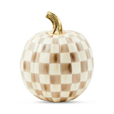 Mackenzie-childs Mocha Check Small Pumpkin In Multi
