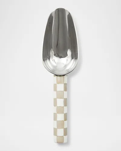 Mackenzie-childs Mocha Check Small Scoop In Metallic
