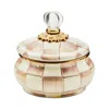 Mackenzie-childs Mocha Check Squashed Pot