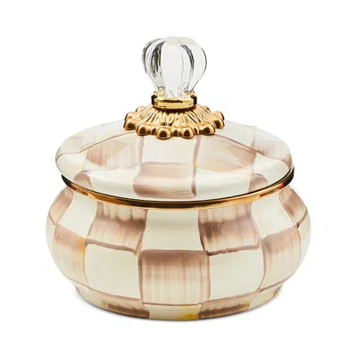 MACKENZIE-CHILDS MACKENZIE-CHILDS MOCHA CHECK SQUASHED POT