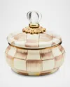 Mackenzie-childs Mocha Check Squashed Pot