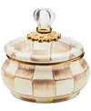 Mackenzie-childs Mocha Check Squashed Pot In Brown