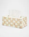 Mackenzie-childs Mocha Check Standard Tissue Box Cover