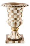Mackenzie-childs Mackenzie Childs Mocha Check Tabletop Pedestal In Brown
