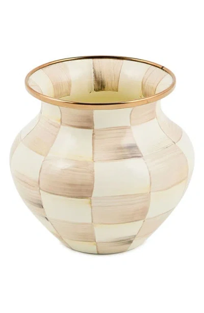 MACKENZIE-CHILDS MACKENZIE CHILDS MOCHA CHECK TALL VASE