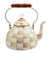 MACKENZIE-CHILDS MOCHA CHECK TEA KETTLE