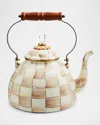 Mackenzie-childs Mocha Check 3 Quart Tea Kettle