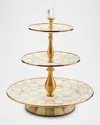 Mackenzie-childs Mocha Check Three-tier Sweet Stand