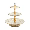 Mackenzie-childs Mocha Check Three-tier Sweet Stand