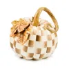 Mackenzie-childs Mocha Check Twisted Stem Pumpkin In Brown