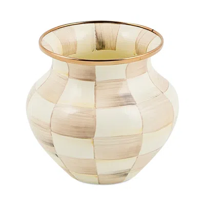 Mackenzie-childs Mocha Check Vase In Neutral