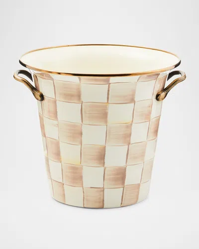 Mackenzie-childs Mocha Check Wine Cooler In Neutral