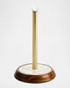 Mackenzie-childs Mocha Check Wood Paper Towel Holder