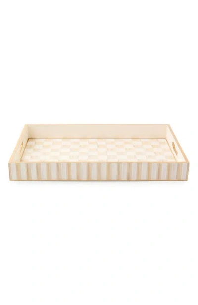 Mackenzie-childs Mackenzie Childs Mocha Check Wood Tray In Neutral