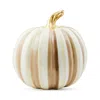 Mackenzie-childs Mocha Stripe Medium Pumpkin In Multi