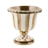 Mackenzie-childs Mocha Stripe Tabletop Urn In Brown