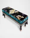 Mackenzie-childs Moonlight Garden Floral Scuttlebutt Bench
