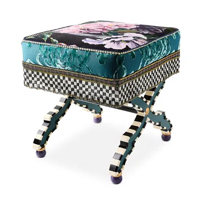 Mackenzie-childs Moonlight Garden Spill The Tea Accent Stool In Multi